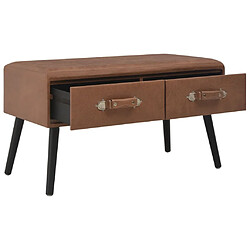 Maison Chic Table basse,Table Console Table d'appoint, Table pour salon Marron foncé 80x40x46 cm Similicuir -MN41804