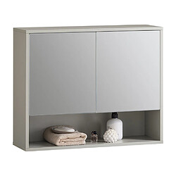 SoBuy BZR134-NG Armoire Murale de Salle de Bain avec Miroir, Meuble de Toilette Suspendue Placard de Rangement