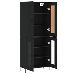 Avis vidaXL Buffet haut Noir 69,5x34x180 cm Bois d'ingénierie