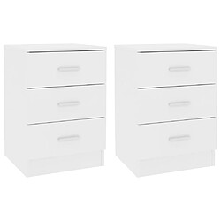 Maison Chic Lot de 2 Tables de chevet,Table de nuit,Table d'appoint pour salon Blanc 38x35x56 cm Bois d'ingénierie -MN39754