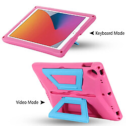 Coque en TPU antichoc avec béquille et bandoulière rose/bleu pour votre iPad 10.2 (2020)/(2019)/(2021)/Air 10.5 pouces (2019)/Pro 10.5-pouces (2017)