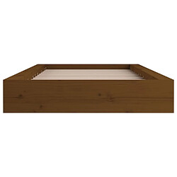 Avis vidaXL Cadre de lit sans matelas marron miel 75x190 cm bois massif