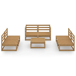 Avis Maison Chic Salon de jardin 7 pcs - Table et chaises d'extérieur - Mobilier/Meubles de jardin Moderne marron miel bois de pin massif -MN58769