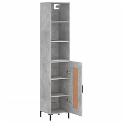 Avis vidaXL Buffet haut Gris béton 34,5x34x180 cm Bois d'ingénierie