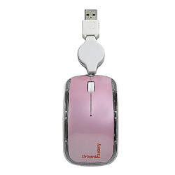 Universal Mouse Small Jerry's, câble USB rétractable, 800 dpi, rose