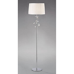 Luminaire Center Lampadaire Willow avec Abat jour blanc 1 Ampoule chrome poli/cristal