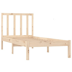 Acheter Maison Chic Lit Moderne Chambre - Cadre/structure de lit pour adulte bois de pin massif 75x190 cm petit simple -MN75291