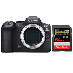 Appareil photo Canon R6 II+SanDisk 64 Go Extreme Pro SDXC UHS-II U3 V90 300 Mo/s