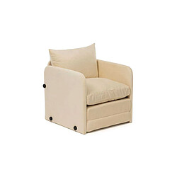 Hanah Home Fauteuil convertible en tissu Saga blanc cassé.