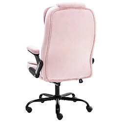 Acheter Helloshop26 Chaise fauteuil siège de bureau informatique étude Rosevelours rose 02_0024058