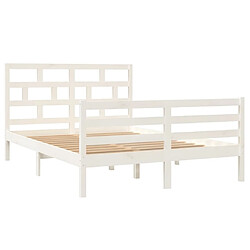 Avis Maison Chic Lit adulte - Lit simple Cadre de lit,Structure du lit Contemporain Blanc Bois massif 140x200 cm -MN91556