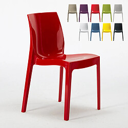 18 Chaises Ice Grand Soleil polypropylène restaurant promo offre stock, Couleur: Rouge