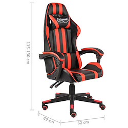 vidaXL Fauteuil de jeux vidéo Noir et rouge Similicuir pas cher