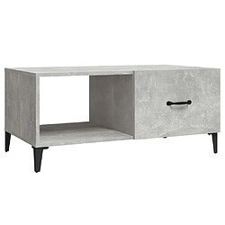 vidaXL Table basse gris béton 90x50x40 cm bois d'ingénierie