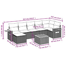 Avis Maison Chic Ensemble Tables et chaises d'extérieur 8 pcs avec coussins,Salon de jardin noir résine tressée -GKD699274