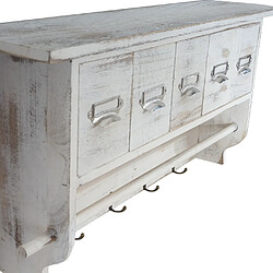 Mendler Étagère de cuisine HWC-C49, étagère de ménage, vintage avec 5 tiroirs, 32x65x13cm ~ shabby chic blanc