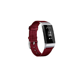 YP Select Bandes compatibles avec Fitbit Charge 3, bracelet de montre respirant en tissu tissé - Rouge Jujube