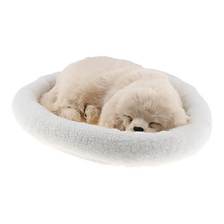 Chien de simulation avec animal en peluche d'ornement Home Decor White