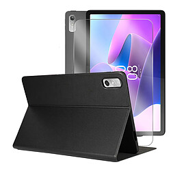 Etui en simili cuir + Film protection verre trempé pour Lenovo Tab P11 Gen 2 - Noir - Visiodirect -