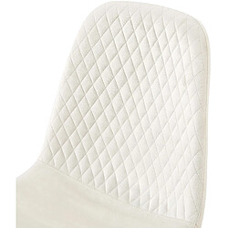 Decoshop26 Chaise de salle à manger x1 couture en losange en velours blanc et métal noir 10_0002251 pas cher