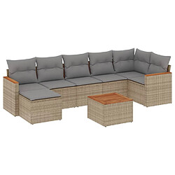 vidaXL Salon de jardin avec coussins 8 pcs beige résine tressée