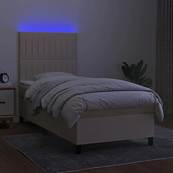 Acheter Sommier à lattes,Cadre à lattes de lit et matelas et LED pour Adulte Crème 80x200cm Tissu -MN99930