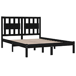 Avis vidaXL Cadre de lit sans matelas noir bois massif 120x200 cm