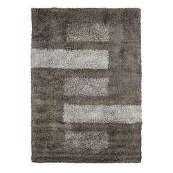 Thedecofactory MAURANNE - Tapis à poils longs motifs rectangles gris 120x170