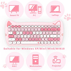 Acheter Ensemble clavier et souris sans fil USB, rétro pré,Rose