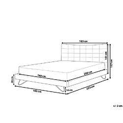 Avis Beliani Lit double en tissu beige 160x200 cm LANNION