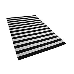 Beliani Tapis noir et blanc 140 x 200 cm TAVAS