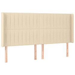 Maison Chic Tête de lit scandinave avec oreilles,meuble de chambre Crème 163x16x118/128 cm Tissu -MN11943