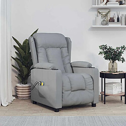 vidaXL Fauteuil électrique de massage Gris clair Tissu 