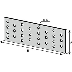 Simpson Plaques perforées acier galvanisé, largeur 40 mm, longueur 120 mm, carton de 100 plaques