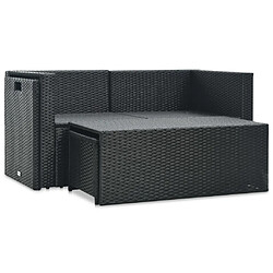 Avis Maison Chic Salon de jardin 6 pcs + coussins - Mobilier/Meubles de jardin - Table et chaises d'extérieur Résine tressée Noir -MN51760