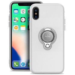 puro magnetic ring cover silikon coque apple iphone x, xs blanc