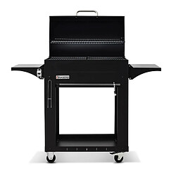 Avis Barbecue charbon Malaga - BRASERO - Grille acier chromé 72 x 40,5 cm - Cuve charbon ajustable en hauteur avec manivelle, Noir