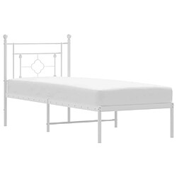 Maison Chic Cadre/structure de lit métal et tête de lit pour adulte - Lit Moderne Chambre blanc 75x190 cm -MN77681