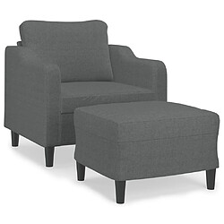 vidaXL Fauteuil avec repose-pied Gris foncé 60 cm Tissu