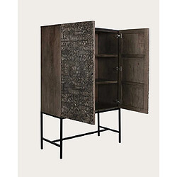 Acheter UNIQKA Hawaï - Armoire noire en manguier massif sculpté