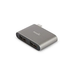 Moshi Adaptateur USB-C vers Double USB-A Gris