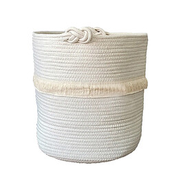 Panier de rangement en corde de coton, panier de rangement pour le linge, blanc