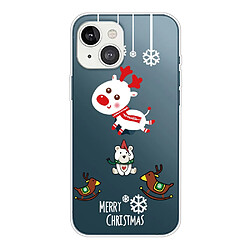 Coque en TPU antichoc, motif de Noël, antichute pour votre iPhone 14 Plus - Deer d'ours de Troie