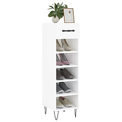 Avis Maison Chic Armoire à chaussure 30x35x105 cm,Meuble à Chaussures Blanc brillant Bois ingénierie -MN46259