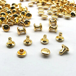 Avis 100 sets double capuchons rivets boutons-pression rapide rivet cuir artisanat doré