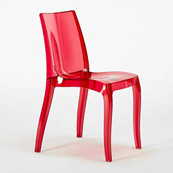 Avis 18 Chaises Cristal Light Grand Soleil Transparent promo offre stock pour Bar café, Couleur: Rouge transparent