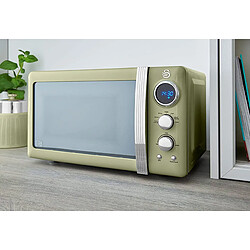 Avis Retro Micro-ondes Numérique 20L, 5 Niveaux Puissance, Décongélation, Minuterie, 800, Vert, SWAN, SM22030GN