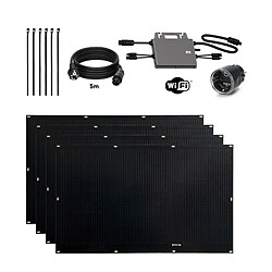 Tornasol Kit Solaire Auto-installable Flex Full Black 800W x4 panneaux solaires ultralégers et flexibles. Utilisation pour balcon