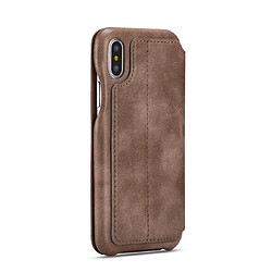 Avis Wewoo Coque Pour iPhone X / XS Hon Ancient Series Etui en cuir avec fentes cartes & support & portefeuille café