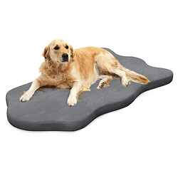 Helloshop26 Grand lit pour chien en mousse à mémoire avec housse amovible et fond antidérapant coussin orthopédique pour chien gris 20_0006952